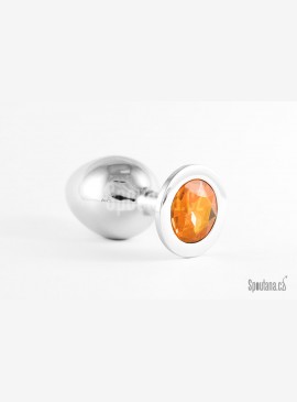 Anální Kolík Šperk - Oranžový, stříbrný velký